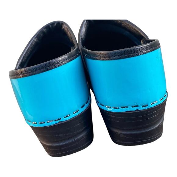 Sanita Clogs Womens Turquoise Patent Leather Slip-On Nurse Shoes Size EUR 35 US4 - Picture 5 of 15